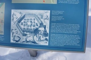 View of history display, related to the journeys of Samuel de Champlain, at Étienne Brûlé Park by the Humber River. Jaan Pill photo