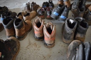 You had a choice of construction boots, organized by shoe size. Jaan Pill photo