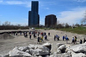 Spaghetti Junction - The Farewell Tour. May 2 Jane's Walk led by Etobicoke-Lakeshore MPP Peter Milczyn leaves Dundas Street West and moves toward the Six Points Interchange construction site. Jaan Pill photo