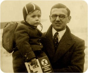 The photo is from the New York Times article highlighted at this blog post. The caption reads: "A family picture of Nicholas Winton with one of the hundreds of Jewish children whose lives he saved during World War II. Credit Press Association, via Associated Press."