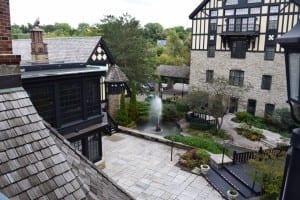 View of courtyard at Old Mill Toronto. If the weather remains good at that time of year, you can find quiet places to sit and chat in the courtyard area, as well as in nooks and crannies of Old Mill Toronto, during the reunion. Jaan Pill photo