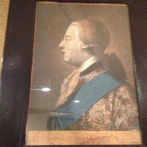 A portrait of King George the 3rd, a British cultural figure, in lobby area outside of the Humber Room. Jaan Pill photo