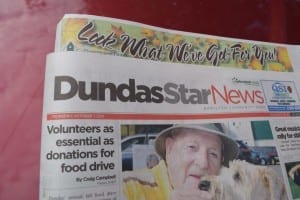 The photo of Scott Munro and colleagues appeared in the Oct. 1, 2015 issue of the Dundas Star. Jaan pill photo