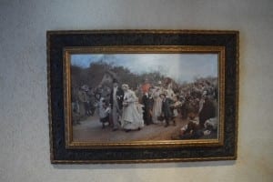 Painting of a Wedding Procession at Old Mill Toronto, the site of a high school reunion that I was recently involved in organizing. I will be writing in future posts about what the painting signifies, and what comes to mind for me when I view it closely. Jaan Pill photo