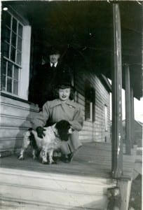 Betty Farenick, age about 16, visiting her uncle Robert Christopherson at the Samuel Smith house (the photo was taken at the back of the house) in the 1940s. © Betty Farenick and family