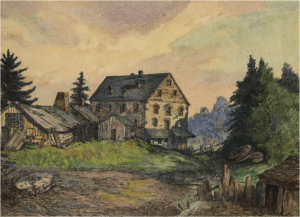 William Gamble’s mill, painting (1878). Courtesy of Toronto Public Library/ DC-JRR3381