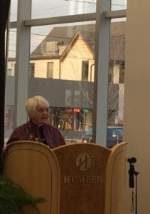 Ruth Grier, speaking at the Lakeshore Ground Grand Openings. Jaan Pill photo