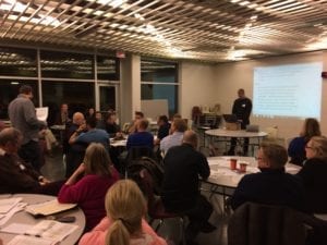 In the second half of the meeting, a spokesperson from each table shared two or three key points, from each table, regarding a set of questions that had been prepared by the Guidelines presentation team. Jaan Pill photo