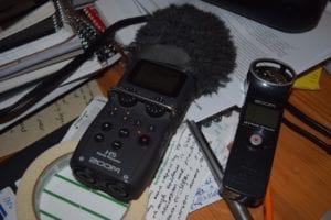 Left to right: Zoom H5 and Zoom H1 digital recorders. Jaan Pill photo