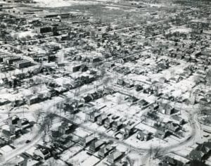 Aerial photo of Long Branch, taken by John Stewart's uncle (I will get the name later), who served as a reconnaissance photographer in the Second World War. The photo is I think from the 1950s (I will check).