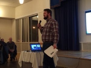 Long Branch Neighbourhood Association Co-Chair Brian Liberty, a key player in the launch of the Association, chaired the AGM. Jaan Pill photo