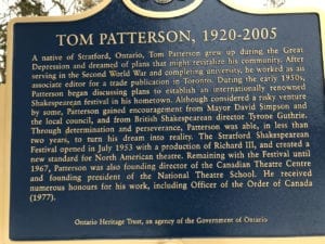 Plaque in honour of Tom Patterson. Jaan Pill photo