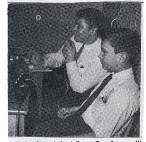 1962-63 yearbook. Caption: "Now a Word From Our Sponsor!"