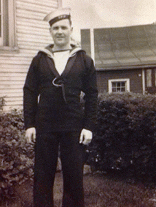 Ross Gamble of the Royal Canadian Navy ready for WWII.
