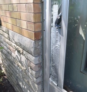 Broken door panel,