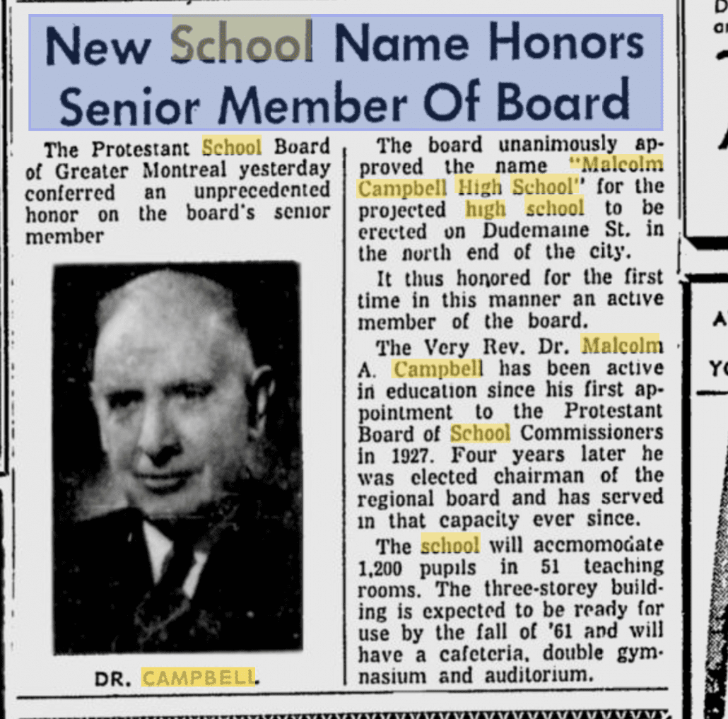 Biographical sketch of the Very Rev. Dr. Malcolm A. Campbell, after